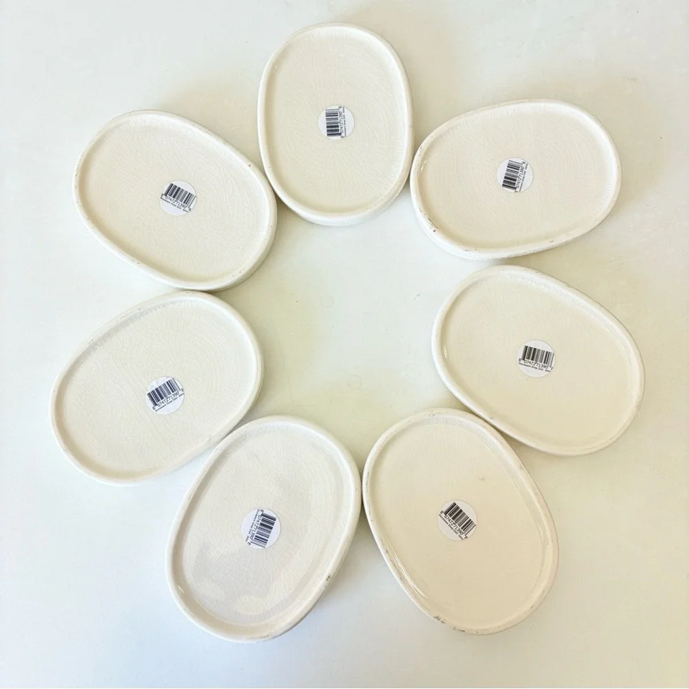 New! Stoneware Soap Dish Ivory 5”x3.5”